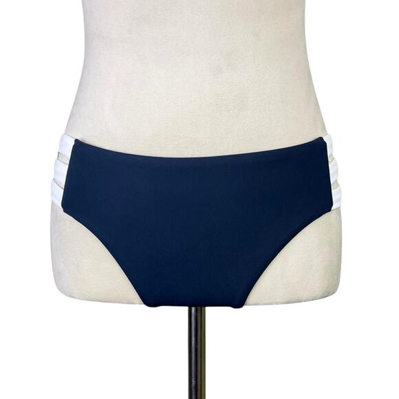 Anthropologie Seafolly NWOT Kenna Navy High Neck 2 Piece Bikini Set Swimsuit - Picture 10 of 15